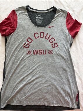 Nike WSU 'Go Cougs' Grey and Crimson Women's Tee